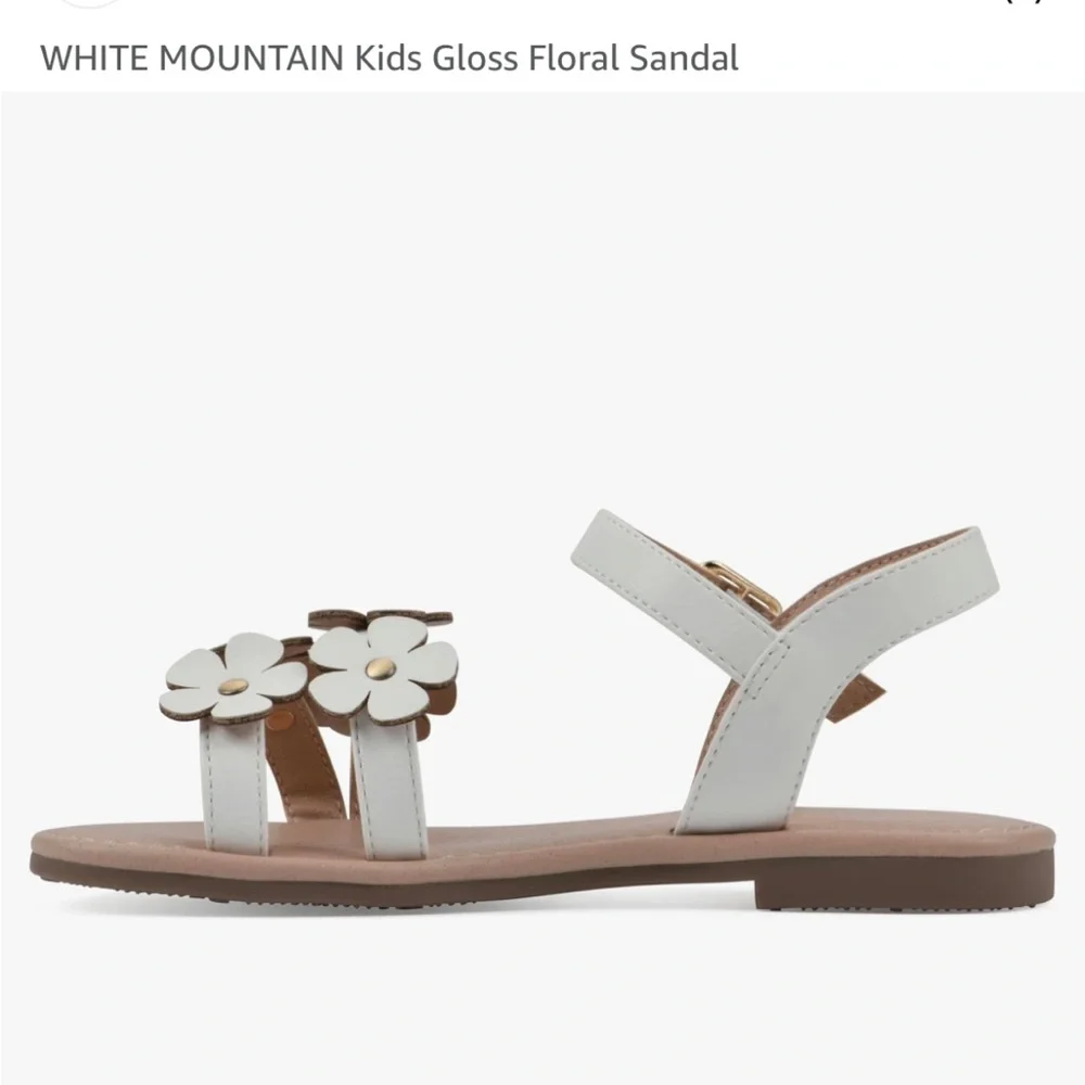 WHITE MOUNTAIN Kids Gloss Floral Sandal🤍